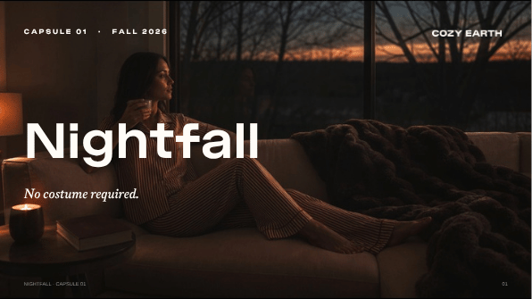 Nightfall creative direction deck cover: No costume required, over an evening fire-pit photo